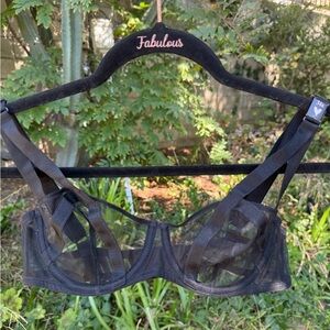 Victoria's Secret Black Bondage Mesh Unlined Bra